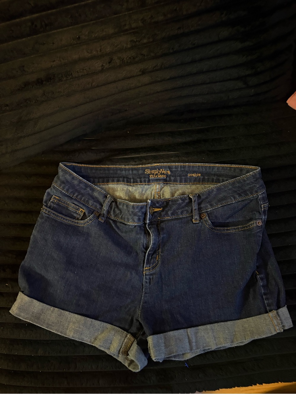 Simply Vera Vera Wang Dark Blue Denim Cuffed Women's Shorts